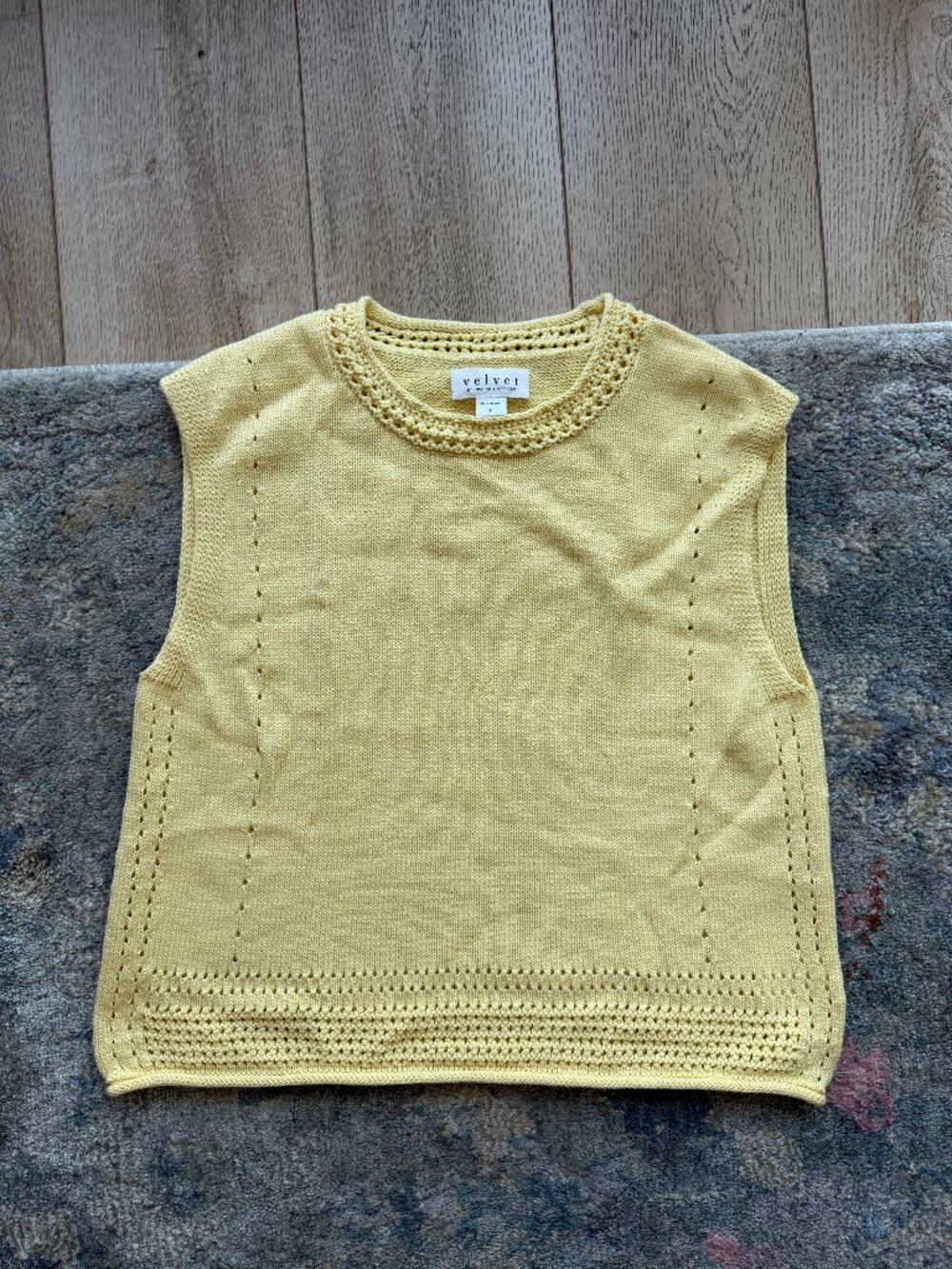 Velvet by Graham & Spencer Sleeveless Tank Sweater Yellow